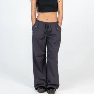 PRINCESS POLLY SNOW PARACHUTE PANTS SLATE PETITE 🖤